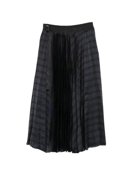 Fustă midi Sacai cu dungi negru