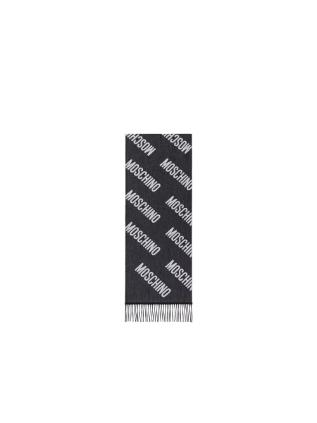 Moschino Akcesoria unisex ONE SIZE Wełna Wełniany szal żakardowy czarny