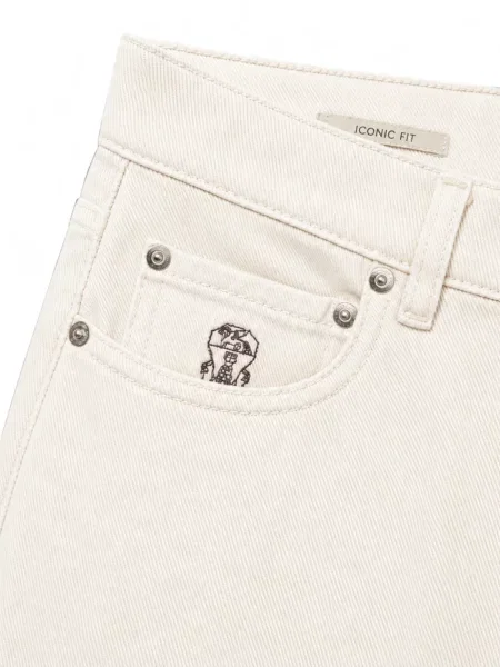 Džíny Brunello Cucinelli s autogramem bílé