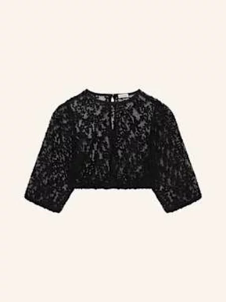 Heimatglück Tracht Bluzka Bawarska Z Rękawami schwarz czarna