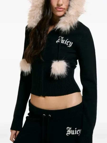 Stras hanorac cu glugă Juicy Couture negru