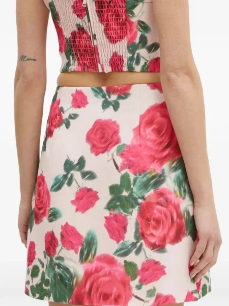 Fusta mini Guess cu model floral roz