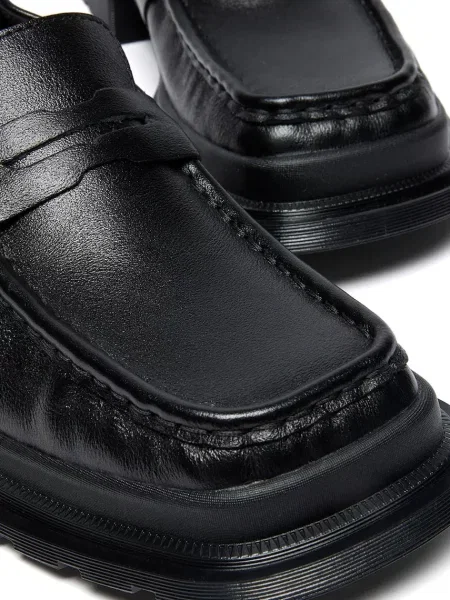 Кожаные мокасины Dr. Martens на платформе черные