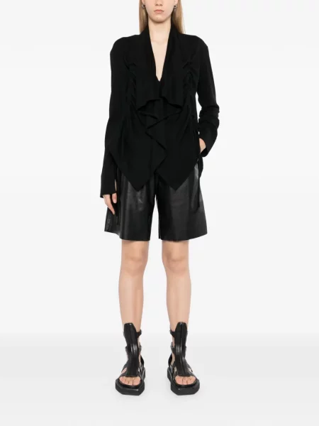 Ζακέτα Yohji Yamamoto ντραπέ με κορδόνι μαύρο