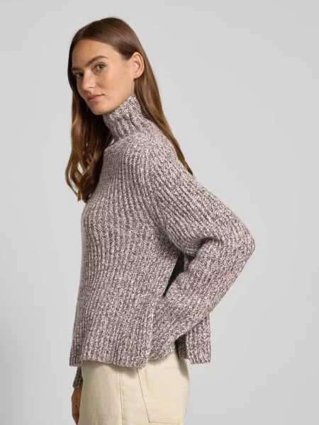 Sweter z dzianiny z prążkowaną stójką model ‘VARISA’ Drykorn