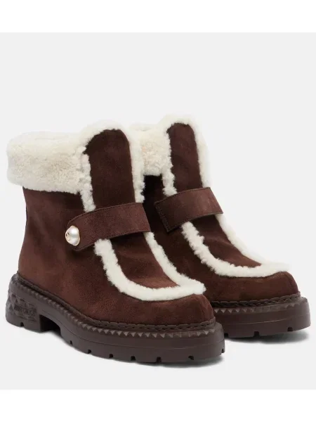 Cizme scurte Jimmy Choo din piele de căprioară maro