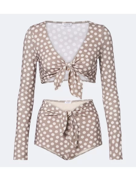 Bikini Alaïa cu buline bej