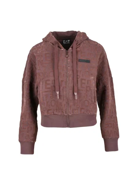 Bluza Emporio Armani Ea7 z autografem fioletowa