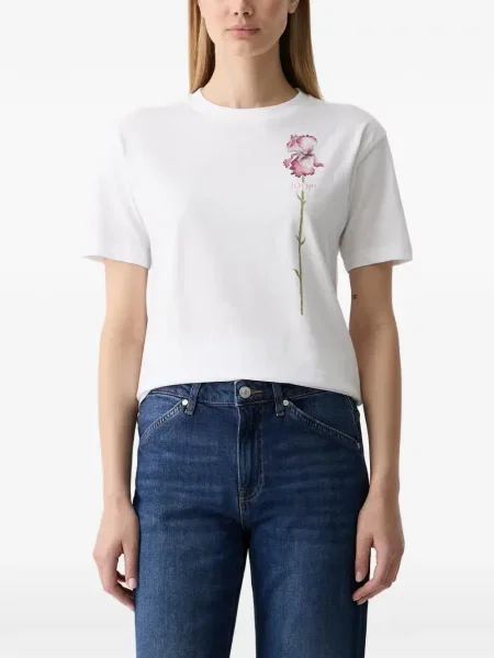 Tricou Joop! cu model floral cu imagine alb