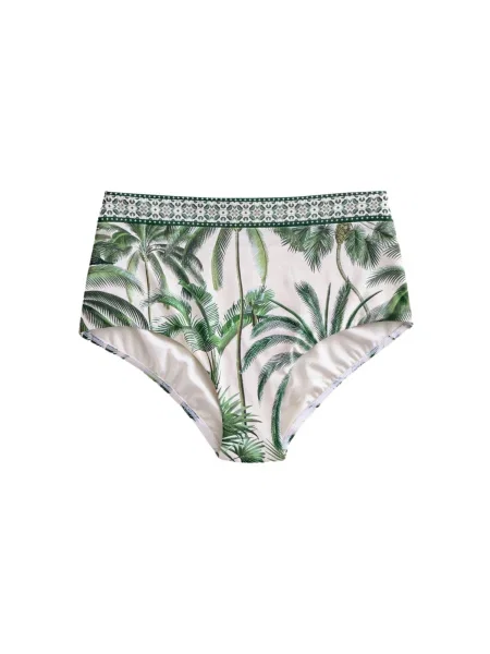 Next Slip costum de baie crem / pin verde