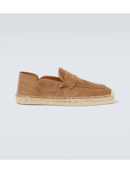 Espadrile Christian Louboutin din piele de căprioară bej