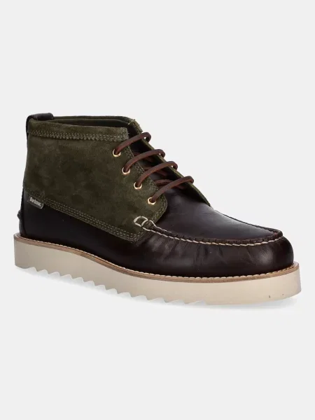 Barbour cizme înalte din piele Hadston maro