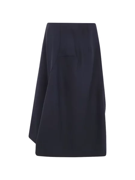 Fustă midi Comme Des Garçons asimetrică drapată albastru