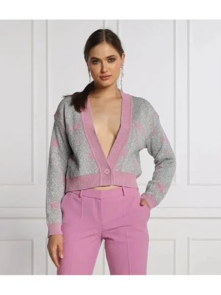 Pinko Cardigan CORALIE | Cropped Fit argintiu