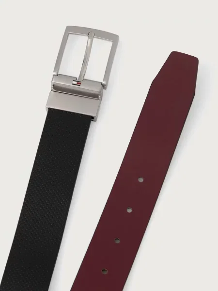 Tommy Hilfiger pasek dwustronny skórzany czarny