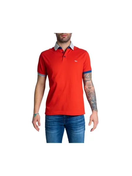 Krótka koszulka polo Harmont & Blaine czerwona