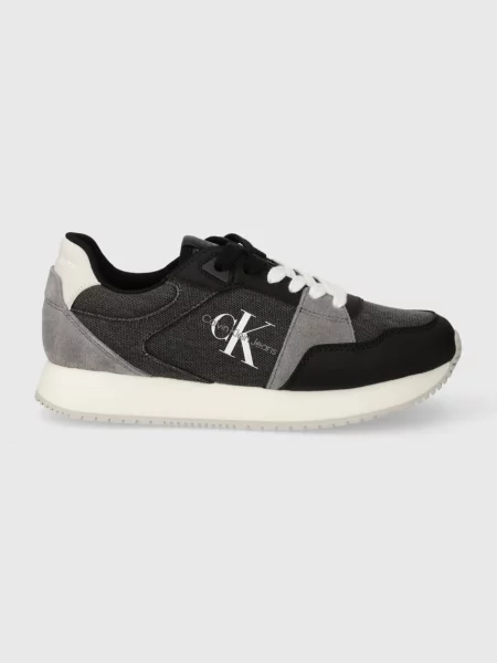 Calvin Klein Jeans Sportcipők Runner Low Lace Mix Ml Btw Fehér fekete