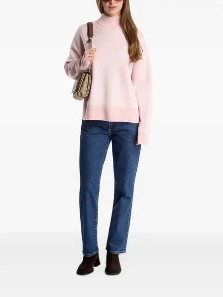 Pulover Guess cu broderie roz