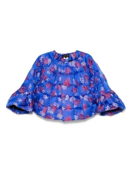 Geacă Comme Des Garçons cu model floral din jacard albastru