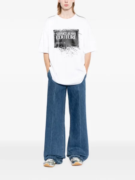 Tricou Versace Jeans Couture cu imagine alb