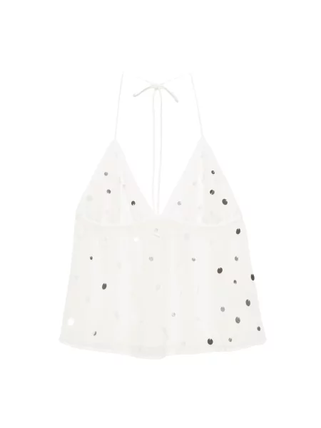 Pull&Bear Top argintiu alb