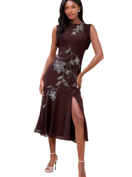 Lipsy Rochie ciocolatiu alb