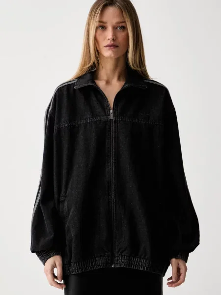 Adidas Originals jeans jakna z denimom Firebird črna