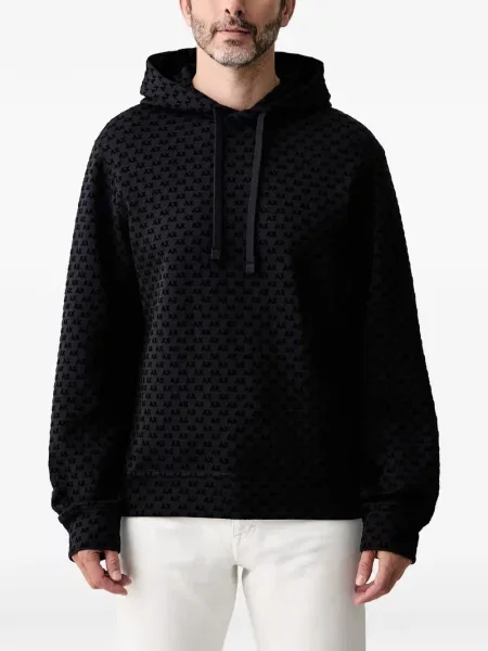 Hanorac cu glugă Armani Exchange cu cordon negru