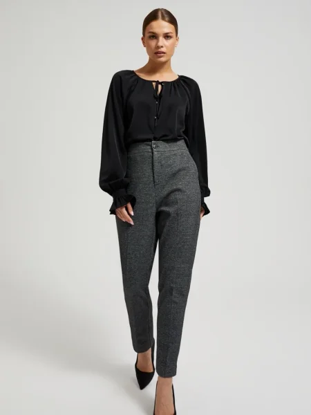 Bluză Moodo cu mâneci bufante negru