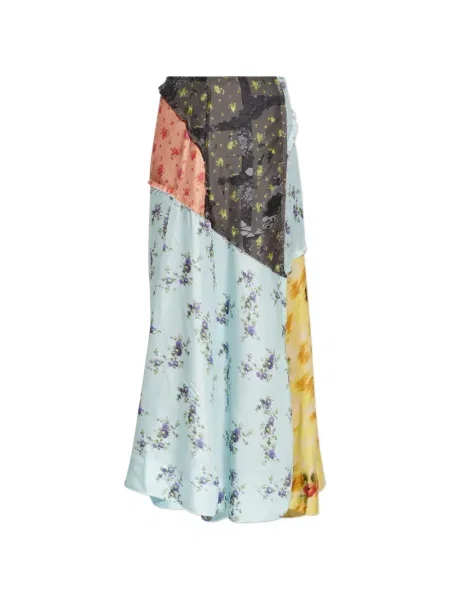 Fustă Ganni cu model floral cu imagine albastru