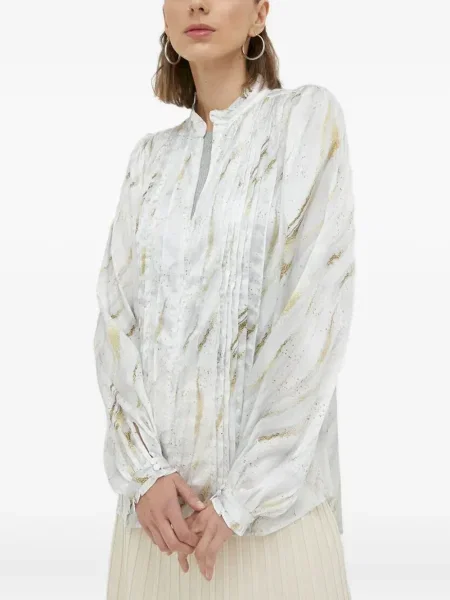 Bluză Bruuns Bazaar plisată alb