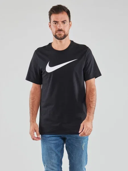 Tričko Nike Sportswear Swoosh black / white bílé