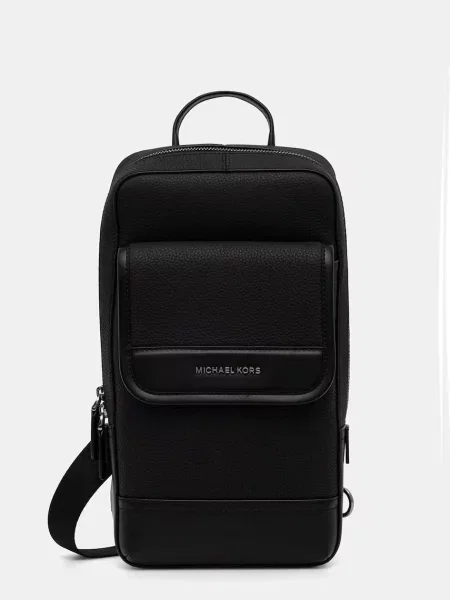Michael Kors rucsac pentru bărbați din piele HUDSON negru