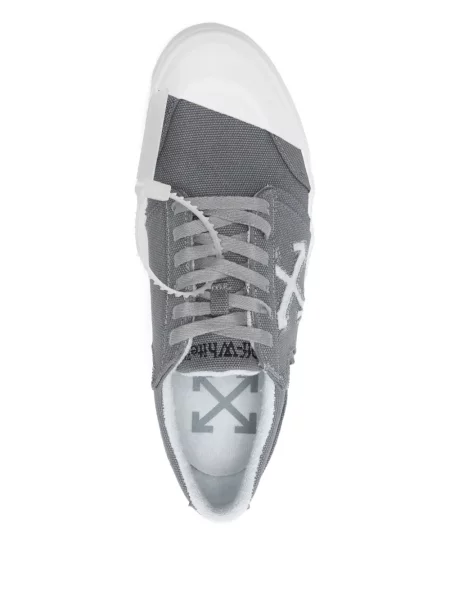Sneakerși Off-white cu dungi cu imagine alb