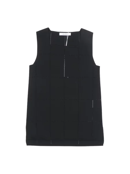 Lniany top Max Mara czarny