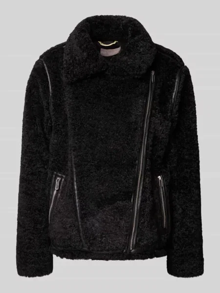 Kurtka z futerkiem i wykładanym kołnierzem Christian Berg Woman Selection czarna
