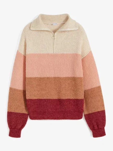 Sweter ze stójką beżowy
