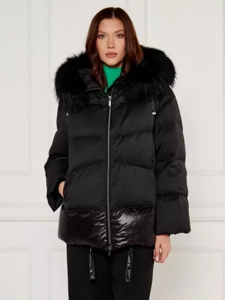 Diego M Steppelt kabát | Oversize fit fekete