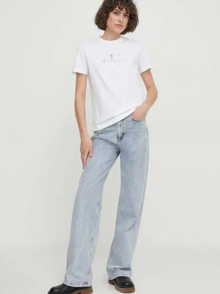Calvin Klein Jeans póló női fehér fekete