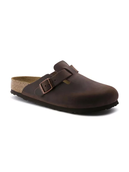 Sandały Birkenstock skórzane brązowe