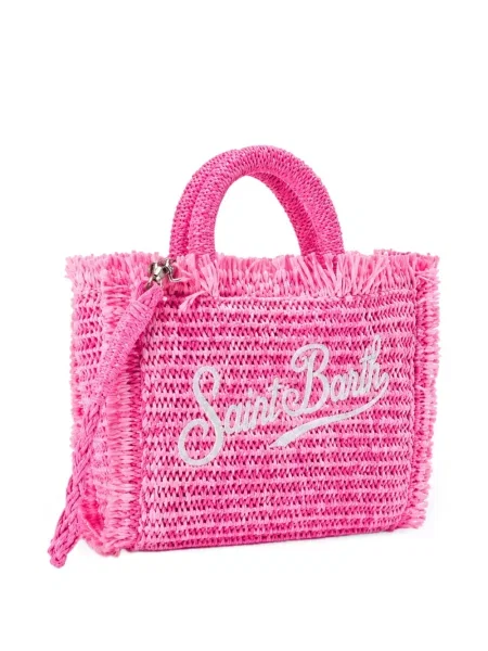 Geantă shopper Mc2 Saint Barth cu autograf roz
