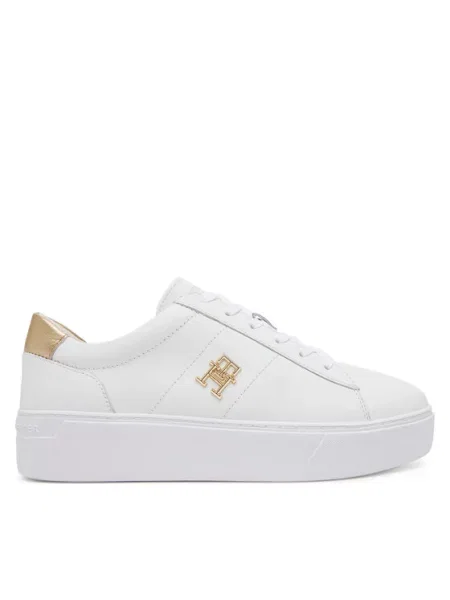 Tommy Hilfiger Laisvalaikio batai Platform Court Sneaker Metallics balta