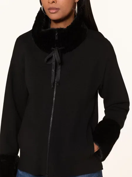Joseph Ribkoff Kardigan Ze Sztucznym Futrem schwarz czarny