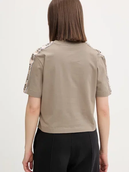 Guess T-Shirt Brązowy beżowa