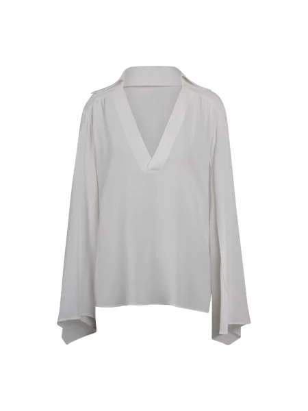 Bluzka Federica Tosi z dekoltem w serek biała