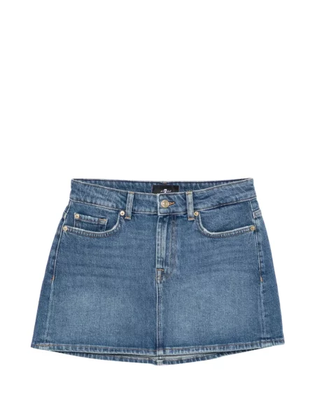 Fustă din denim 7 For All Mankind albastru
