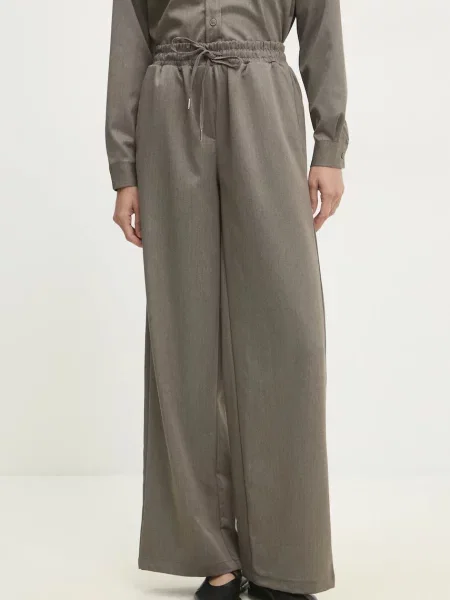 Панталон Answear Lab със стандартна кройка с висока талия зелено