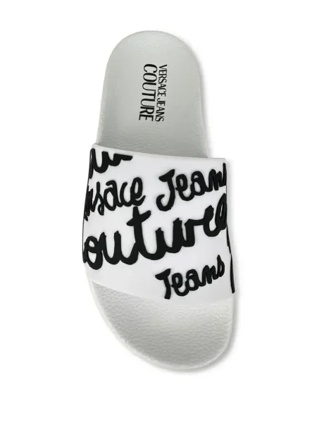 Papuci Versace Jeans Couture cu imagine alb