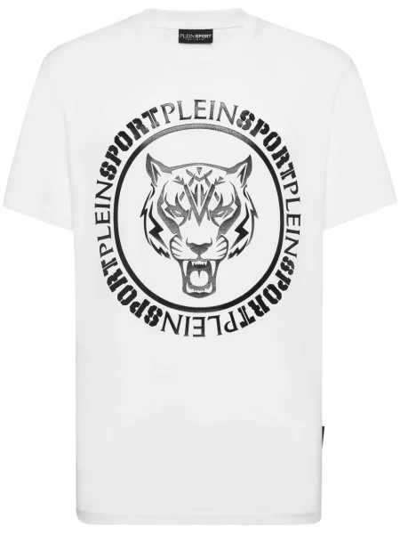Tricou Plein Sport cu imagine cu dungi de tigru alb