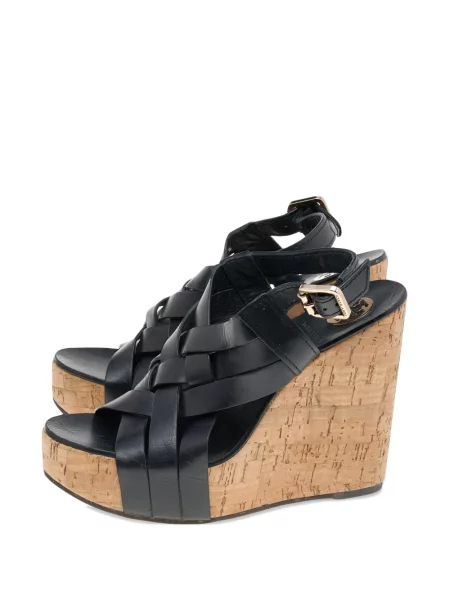 Sandale Tory Burch din piele cu pană negru